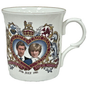Vintage Crown Trent Fine Bone China Prince Charles Lady Diana Royal Wedding Mug